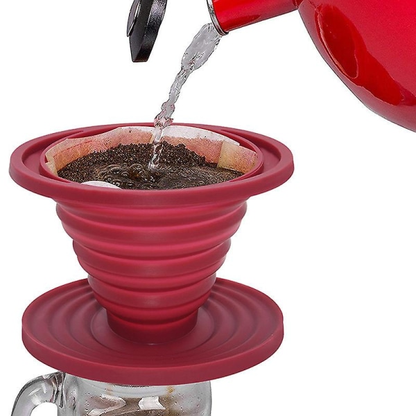 Sammenleggbar kaffetrakt bærbar utendørs håndbrygget kaffefiltertrakt