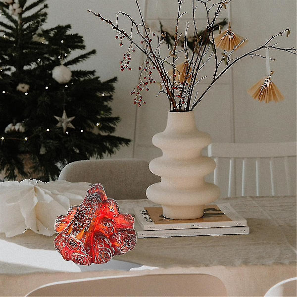 LED kunstig flammelys, flammefri peislys LED peis med realistisk vedbrennende flamme-YUHAO Red
