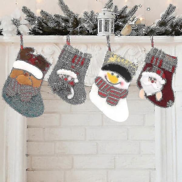 Snögubbe Julstrumpa Dragrep Godispåse Hänge Retro