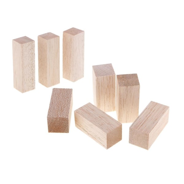 8 Pieces Balsa Wood Blocks Diy Modelling Craft Wood Working Materials 7-10cm