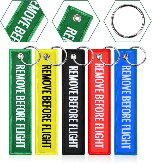 Motorcykelnyckelring (REMOVE BEFORE FLIGHT) Personlig broderad