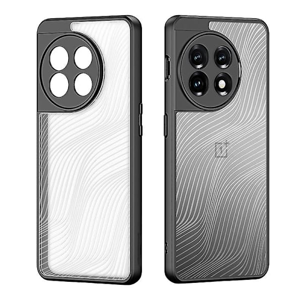Kirkas kuori Oneplus 12:lle, ei-kellastuva naarmuuntumaton ultraohut PC-mattamusta takakansi pehmeä Tpu-puskuri iskunkestävä kuori Black For Oneplus 12