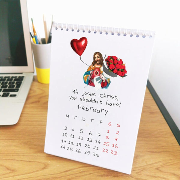 Jesus Christ FOR EN GUDT ÅR Kalender 2025 Multipurpose 12 Måneders Kalender Praktisk Stående Kalender   Kreativ Arbeidskalender Månedlig Kalender