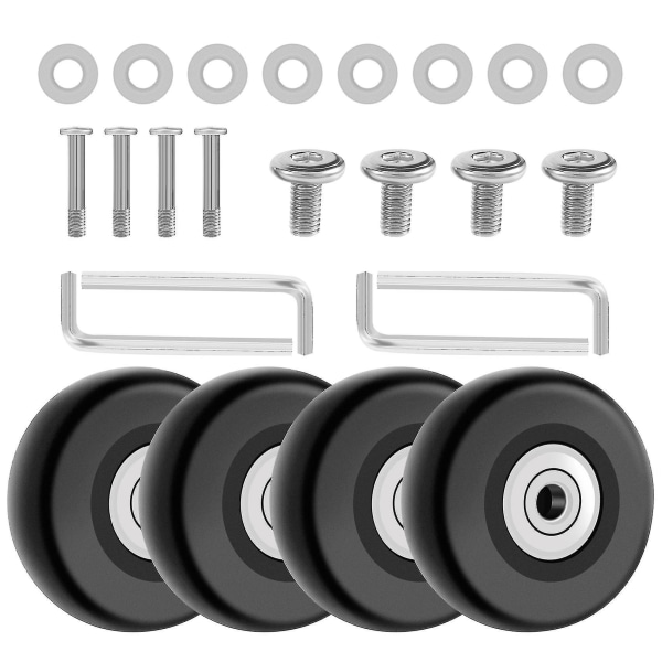 OD 50mm 4 set hjul för resväskor, ersättningshjul, axlar, deluxe reparationsverktyg