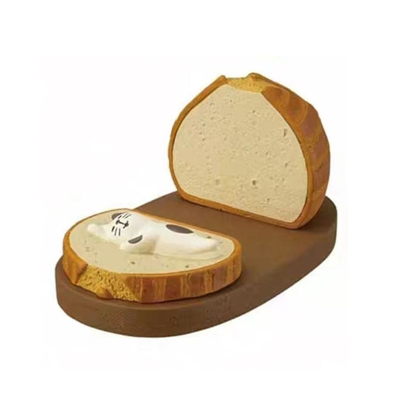 Creative Bread Toast Puffs Cat Desktop Resin Telefonholder Stand Gaver A