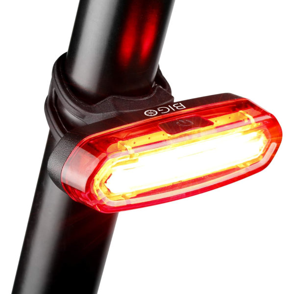 Cykelbaglygte, Cykelbaglygte USB Genopladelig COB LED baglygte til cykel, Multibelysningstilstande, stødsikker vandtæt