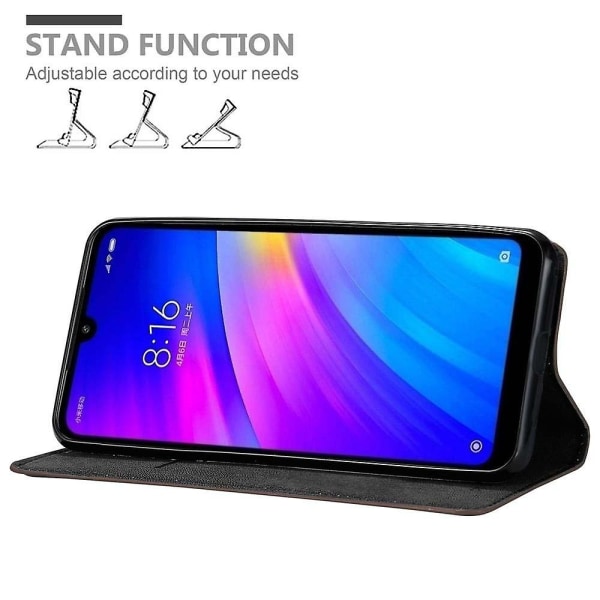 Xiaomi RedMi 7 Handy Hülle Cover Case - med Standfunktion och Kartenfach COFFEE BROWN RedMi 7