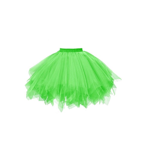 Skjørt for kvinner, Mesh Tulle Prinsesse Stretch Voksen Kort Ballet Tutu Dans green