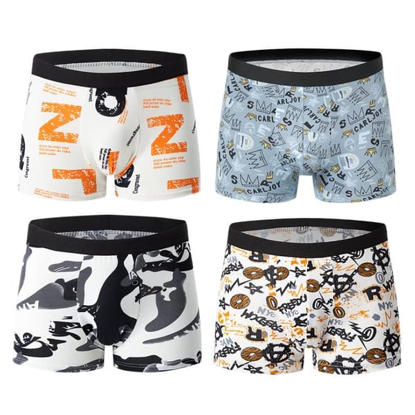 4-pak boxershorts til mænd, afslappede, åndbare, komfortable, elastiske sportsshorts XL