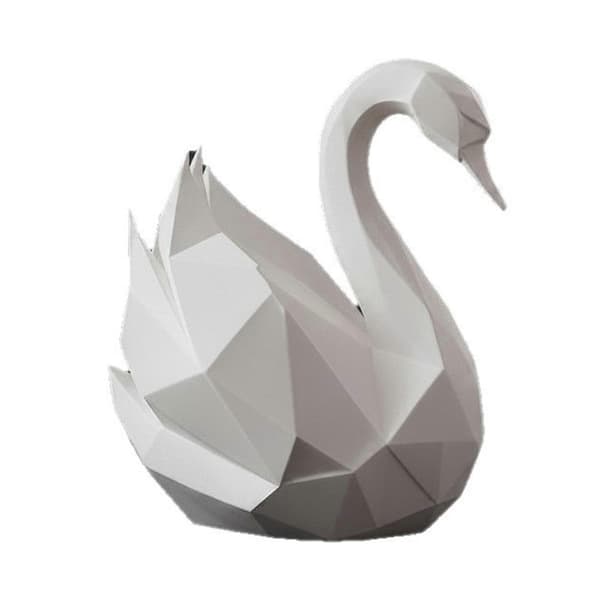 3D-printet Svanefigur Moderne Kunstpynt til Hylde- og Rumudsmykning