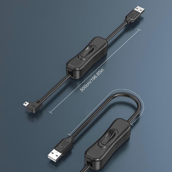 30-500cm 30Mbps Datakabel USB til USB Kabel USB Han til Han Ladekabel med On Off til USB Ventilator Telefon 50cm up