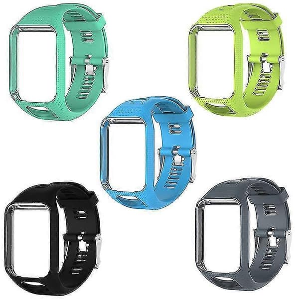 Universal silikone udskiftningsurrem til Tomtom 2 3-serien/runner 2 3 Cyan