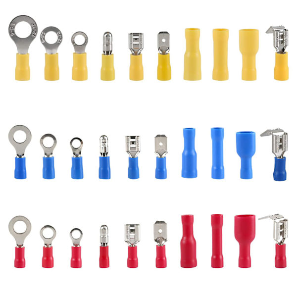 Assortment Box med 480 Elektriska Luggar Enkla Crimp-kontakter med Förvaringslåda