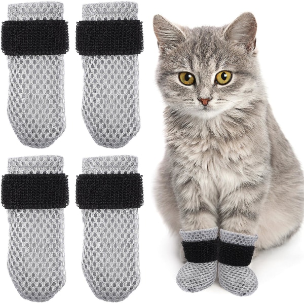 4 st kattfotsskydd Anti-scratch kattfotsskydd Kattunge tasshylsor Kattstövlar Skor Sockor Kloskydd