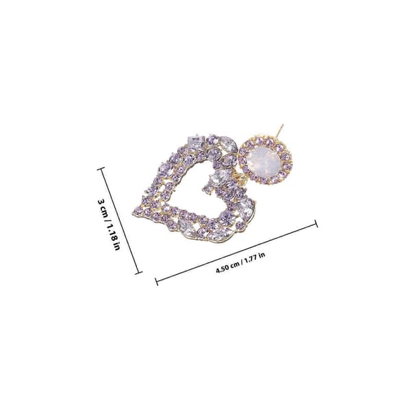 Rhinestone Øredråbe Legering Øreringe Brud Hjerteform 1Par Ørepynt