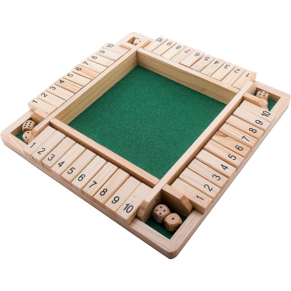 Close the Box Noppapeli - 2-4 pelaajaa, puinen lautapeli 8 nopan kanssa (numero- ja strategiaoppimispeli)