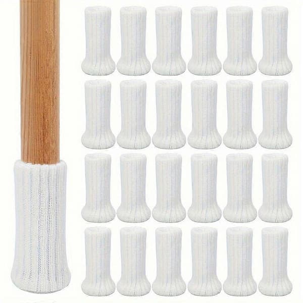 Nya 24-pack stolsbensskydd stickade möbelstrumpor White