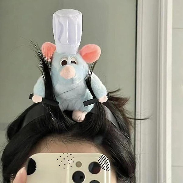 Women Cute Mouse Cartoon Animal Remy Ratatouille Plush Toy Headbands