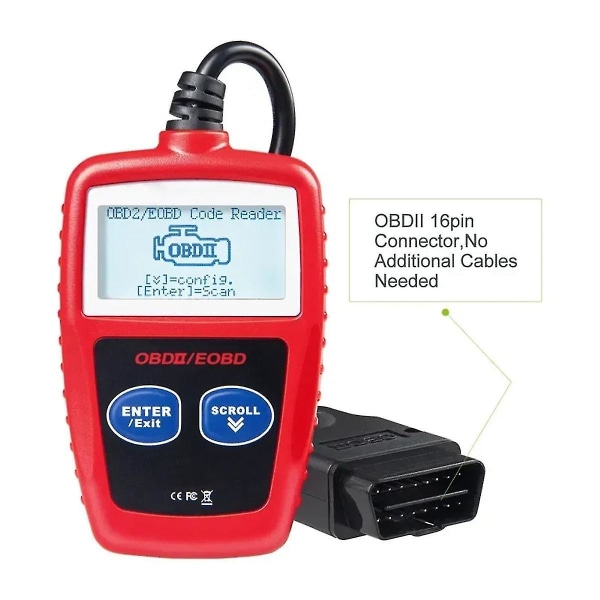 Obd Atv Motorsykkel Tilkoblingskabel Obd2 Til 8 Pin Diagnostisk Adapter+ms309 Obd2 Skanner Multilangua-yuyu Red