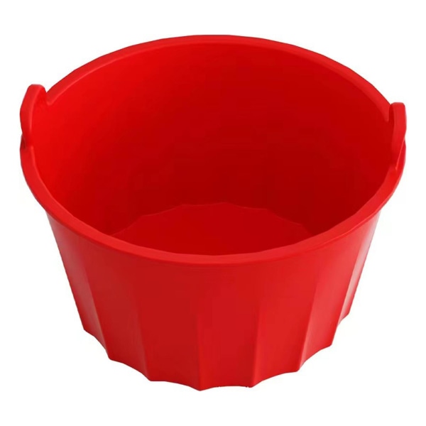 Rund komfur liner fødevarekvalitet genanvendelig non-stick varmebestandig med håndtag BPA fri opvaskemaskine sikker rund langsom komfur liner køkkenudstyr Red