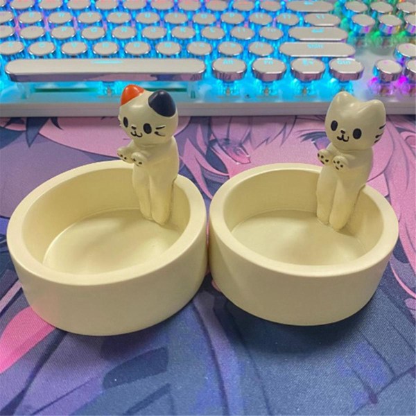 Cartoon Kitten Ljusstake Harts Resin Söta Doftande Ljusstake Kitten Aromaterapi Ljusstake Present A as shown