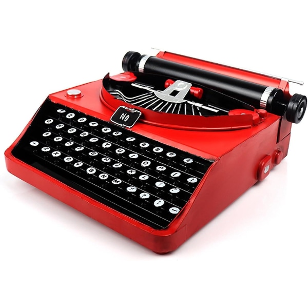 Retro skrivemaskinmodell - metallhåndbok Vintage elektrisk hjemmedekorasjon (rød/14)