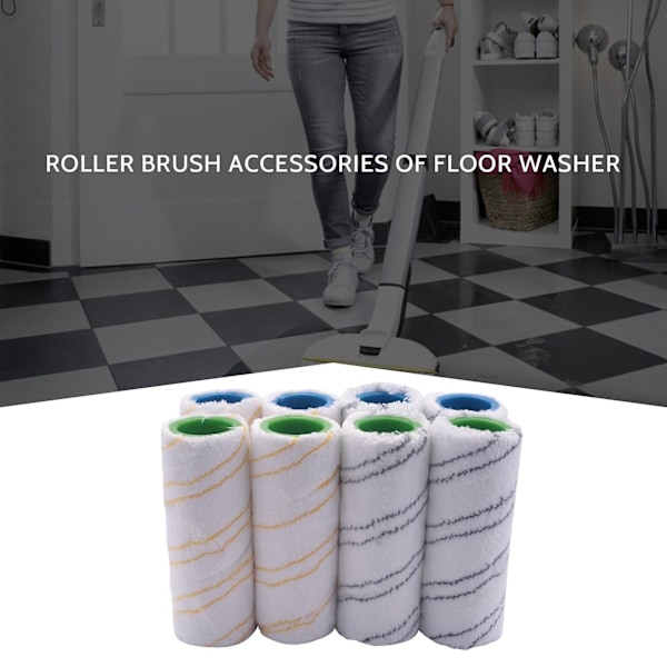 8-pack rullar för Karcher FC7 FC5 FC3 FC3D elektrisk golvrengörare 2.055-007.0 / 2.055-006.0 Gray  Yellow