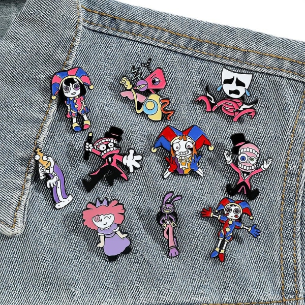 10 stk. The Amazing Digital Circus Pins til fans reversnåle souvenir gavekollektion