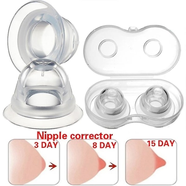 2 stk brystvortekorreksjonsapparat for gravide kvinner og jenter usynlige brystvorter Flat suge brystvortekorrektor