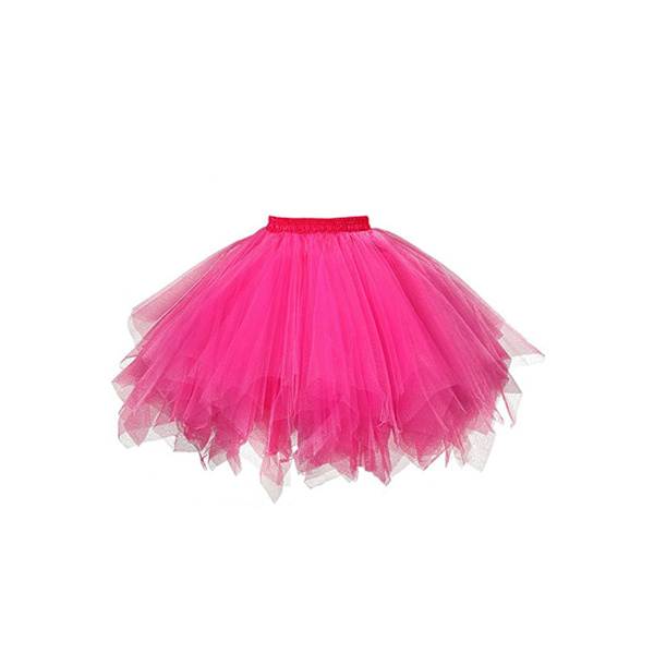 Skørt Kvinders Mesh Tulle Prinsesse Stræk Voksen Kort Ballet Tutu Dans creamy white