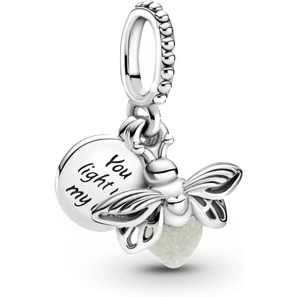 Luminous Firefly hänge 925 Sterling Silver Charms Beads-yvan