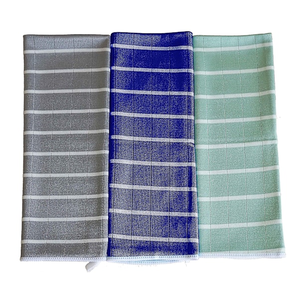 Set med 8 Bambu- och Mikrofiber Diskhanddukar, Luddfritt Köksredskap, Rengöringsdukar 65x45cm, Grå