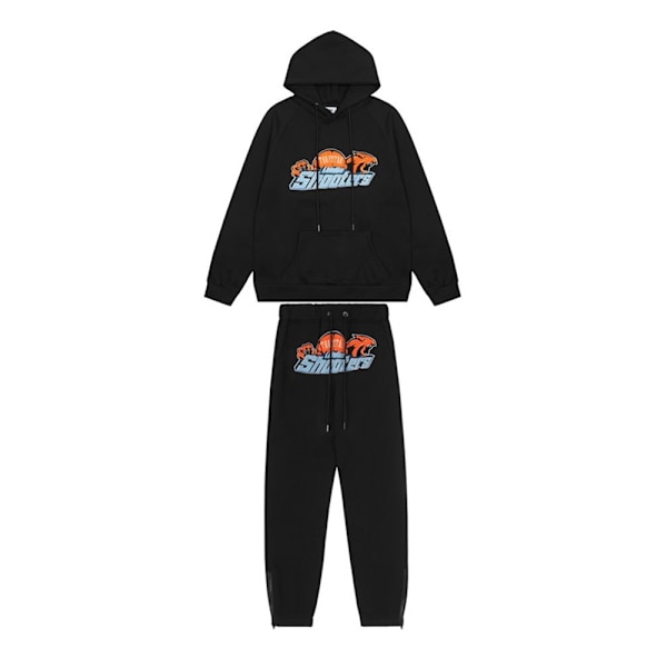 Shooters Hættetrøje Tracksuit Sort Grå Blue orange tiger head gray S