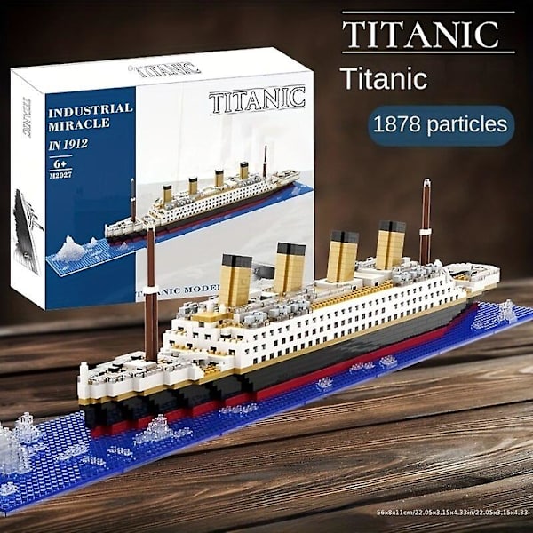 Byggeklods samlelegetøj Titanic Giant Dreng Pige Puslespil Krydstogtskib Model1878 Stk 1878 pcs