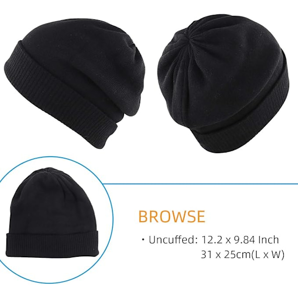 Vinter Oversize Beanie Cap - 30% Kasjmir - Stretch Fitted
