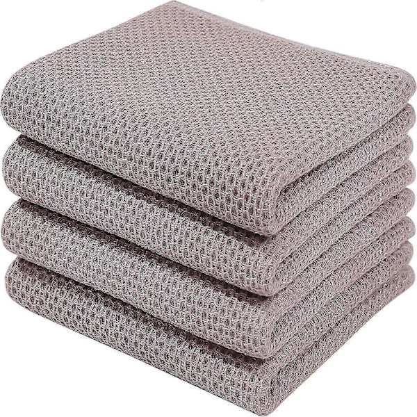 6-pack Premium 100% Bomull Frotté Diskhanddukar, Superabsorberande Disktrasor med Hängögla Brown 34*73cm
