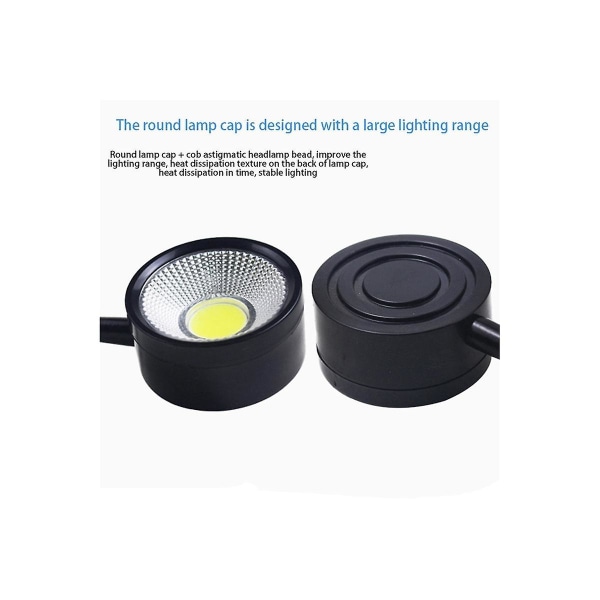 Led Arbetsljus Magnetisk Sockel Flexibel Svanhalslampa 220v 5w För svarv Fräsning Borrpress Industri