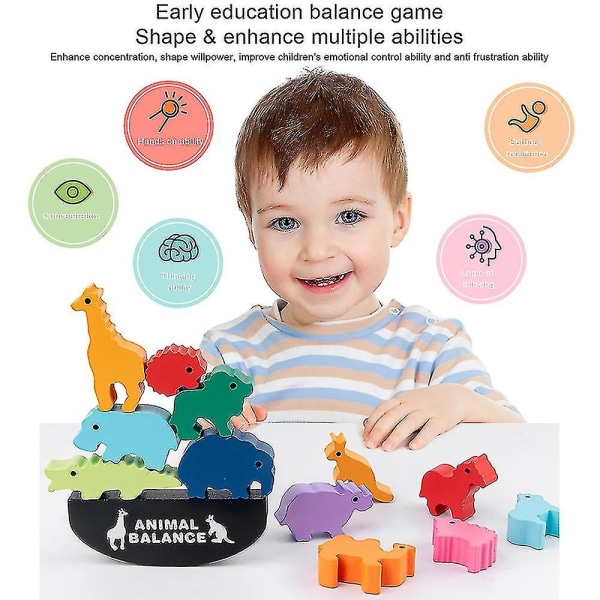 Trædyr Nce-spil, børne-dinosaur-nce-samlede byggeklodser Legetøj stablet højt tidligt hældende pædagogisk legetøj Fødselsdagsgave_q Wild Animals