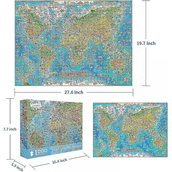 1000 palan palapeli aikuisille Eläimet maailmassa Palapelit Eläimet Kartta palapeli Maailmankartta Haastavat palapelit Opetuspeli Lelut lapsille Tee