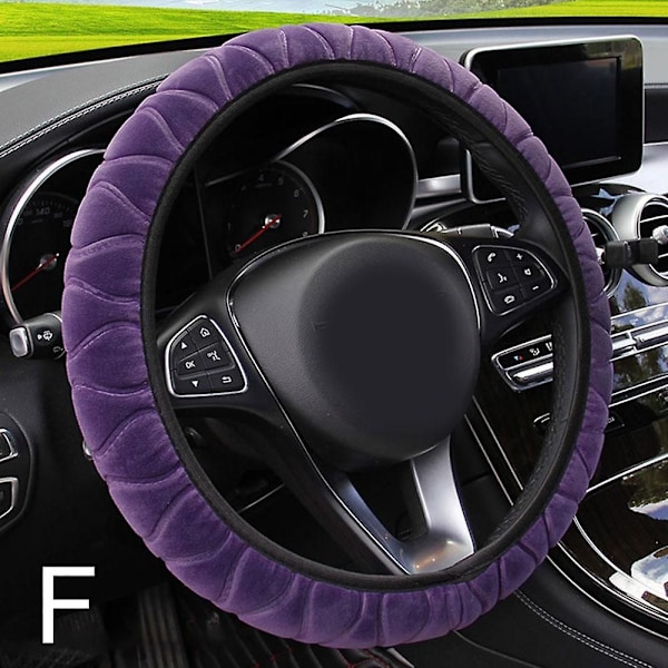 Plush Elastiskt Rattöverdrag för Bil - Skydd för Ratt Purple
