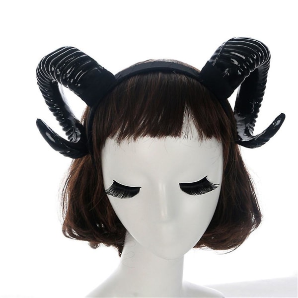 Djevel Demon Horn Hodebånd for Halloween Kostyme Cosplay (Svart) black one size