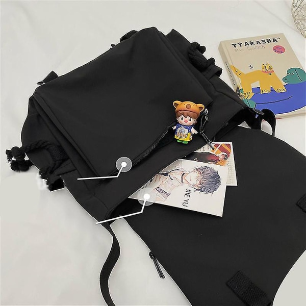 Retro Messenger Bag Miehille Suuri Kapasiteetti Kevyt Olkalaukku Säädettävä Olkahihna Laukku Black Single Pack