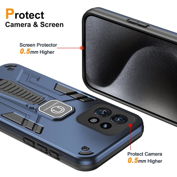 För Motorola Edge 40 Pro 5G/Moto X40 5G phone case PC + TPU- cover Kickstand Blue