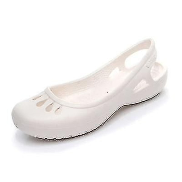Strandskor Damtofflor Dam Clogs Jelly Sandaler Halkfria Vattentäta Trädgårdsskor White W8(38)