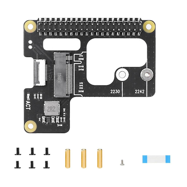 X1000 SSD -laajennuskortti 5 PCIE - M.2 NVMe 2242-2230 PCIe -oheislaitteelle Black