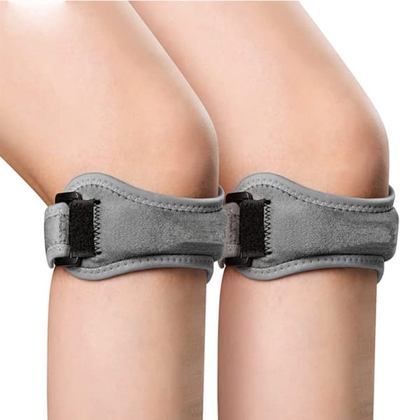 White 2-pack Patellar Tendon Knee Straps, Knee Pain Relief Support