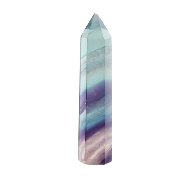 Colorful Natural Fluorite Quartz Crystal Wand Point Decorative Healin Stone