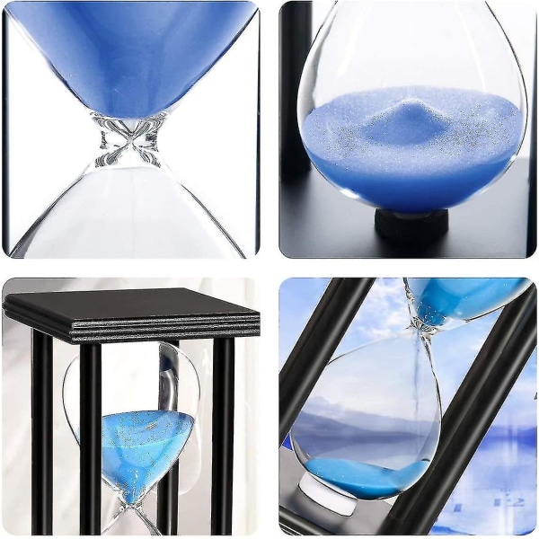 Timeglass Timer 30 minutter Tre Sand Timeglass Klokke For kreative gaver Rominnredning Kontor Kjøkkeninnredning Bursdag (30 min, blå)