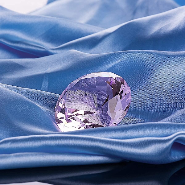 80mm(3,1 tum) Kristall Diamant Pappersvikt Prydnad Hem Dekorationer Solid Färg Rosa