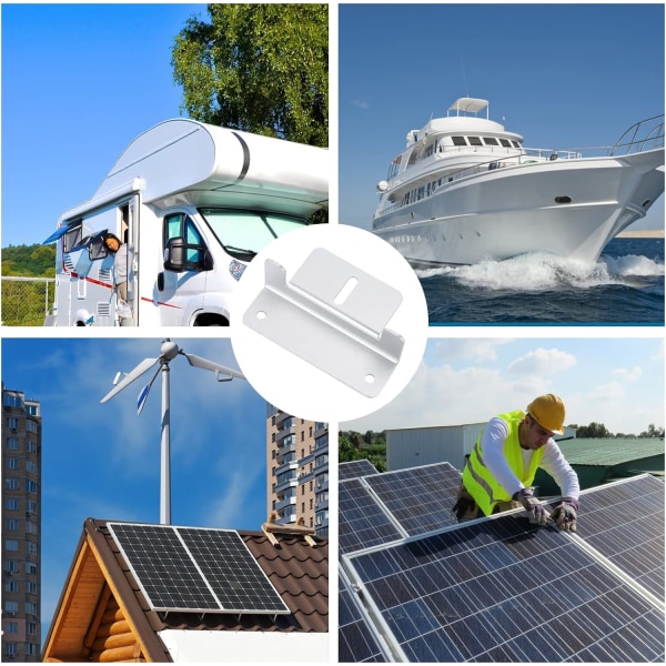 Aurinkopaneelikiinnike Aurinkopaneelikiinnike Z-kiinnike alumiiniseosta kiinnitysteline ruuveineen ja muttereineen matkailuautoille veneille katoille 4 kpl